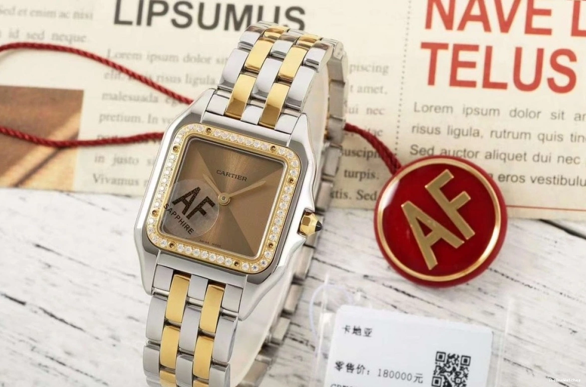 Ladies Quartz Panthere Secrete Dia De Gold SS Dial Brown AF 27mm YG 0103